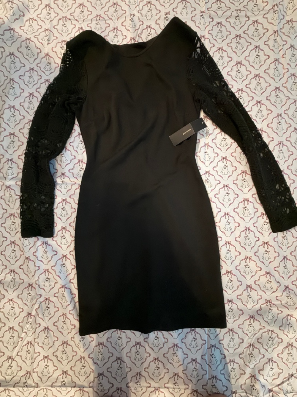 NWT Lulus Black Lace Dress Size Small - Long Sleeve Bodycon Cocktail Dress